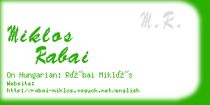 miklos rabai business card